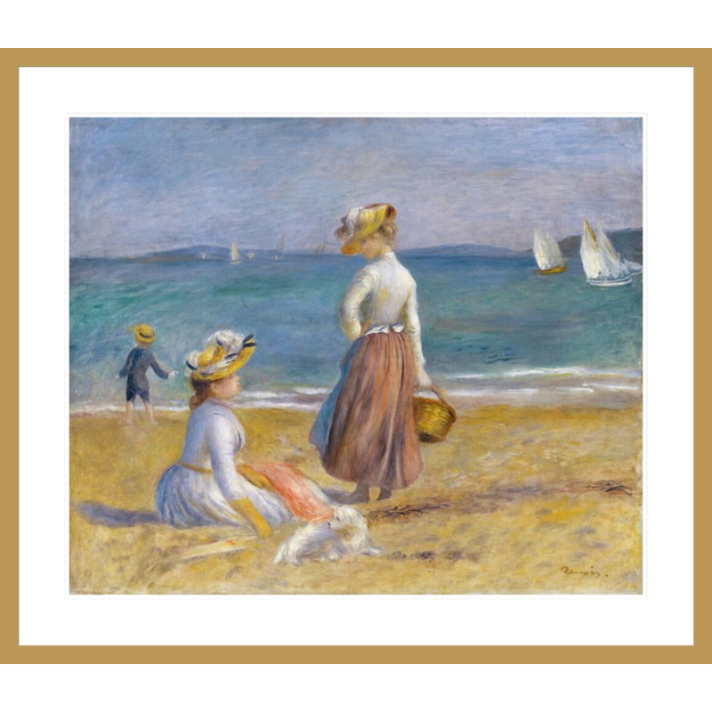 «Chiffres sur la plage» par Pierre-Auguste Renoir - Impression giclée encadrée, H 33,5 po x l 38,76 po
