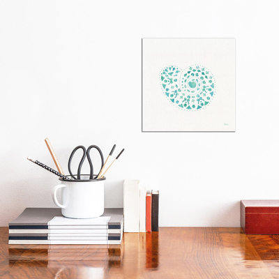 Sea Charms IV Teal, No Words by Veronique Charron - Wrapped Canvas Print