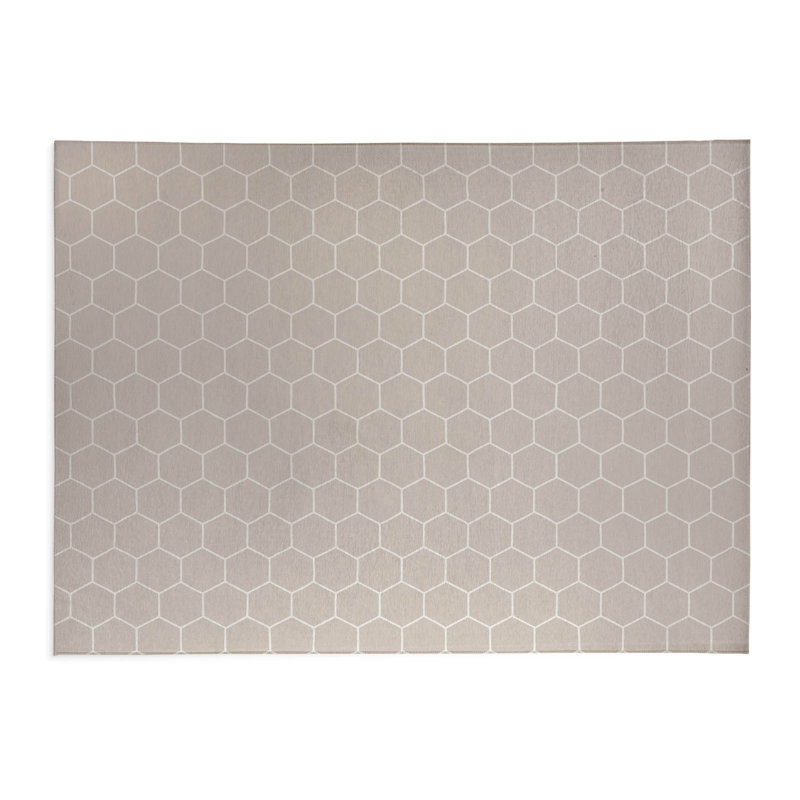 Comb Lightweight Non-Slip Kitchen Mat, Taupe, Rectangle 2' x 3'
