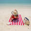 Serviette de plage Arkwright California Cabana 100% coton 30 x 70 (paquet de 4)-75204820