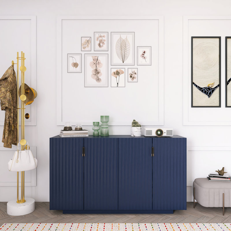 Buffet Cabinet With Storage, Sideboard Cabinet With Ample Storage Space, Black