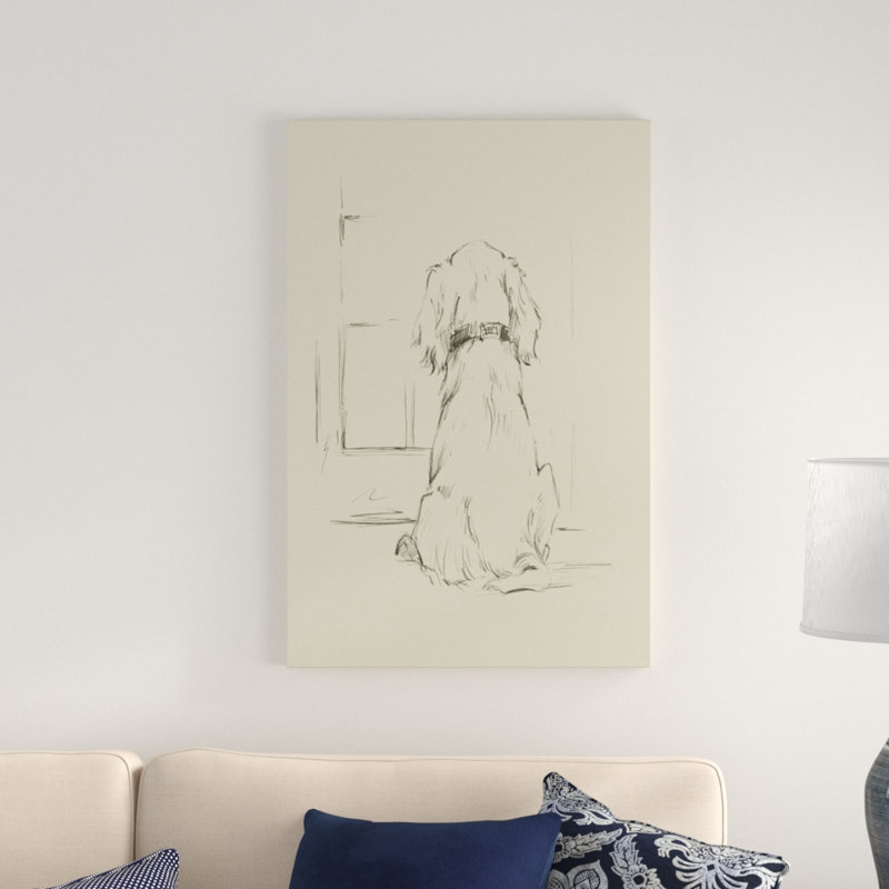 'Waiting for Master I' by Ethan Harper - Drawing Print, 91cm H x 61cm W, Wrapped Canvas