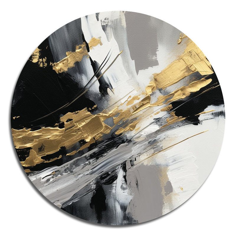 Weston - Art abstrait rond en métal, H 16 po x l 16 po
