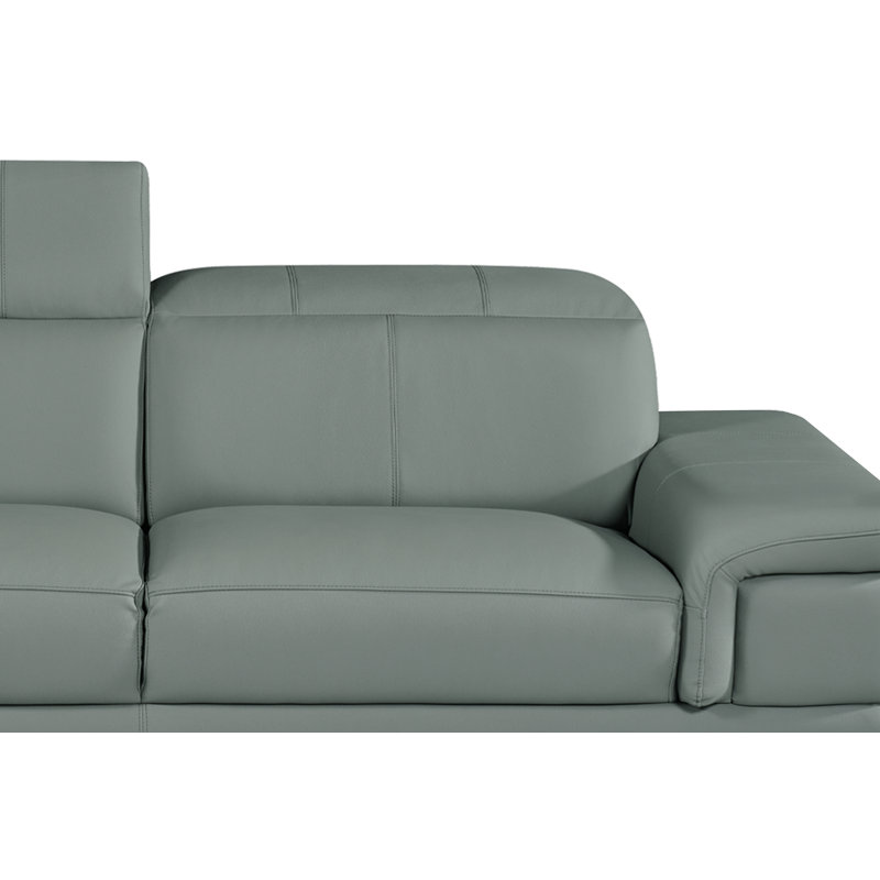 Sofa, 3, Grey Genuine Leather