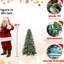 Arbre de Noël de 4 pi avec 747 pointes, baies rouges décorées et pin naturel, branches enneigées en PE +, conception à charnières à installation rapide et facile, support en métal fiable et givré Pe +