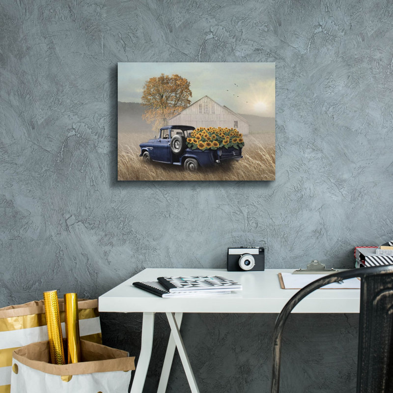 «Sunflower Harvest» par Lori Deiter, art mural sur toile, H 12 po x l 16 po x P 0,75 po