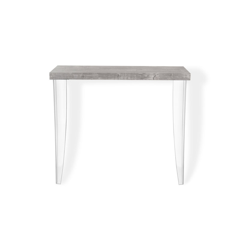 Ostrowski 100cm Solid Wood Top Console Table, Grey, Transparent