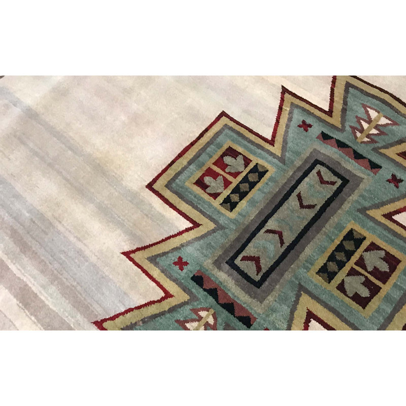 Hand-Knotted High-Quality Ivory and Multi-Colored Area Rug