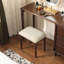 Tabouret de maquillage traditionnel en hêtre massif 17,2 po avec pieds tournés-1328124491-1328124493
