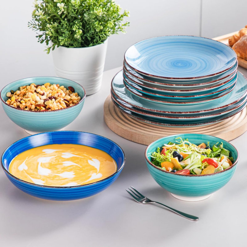 Stoneware Dinnerware - Service for 6, Cool Colour