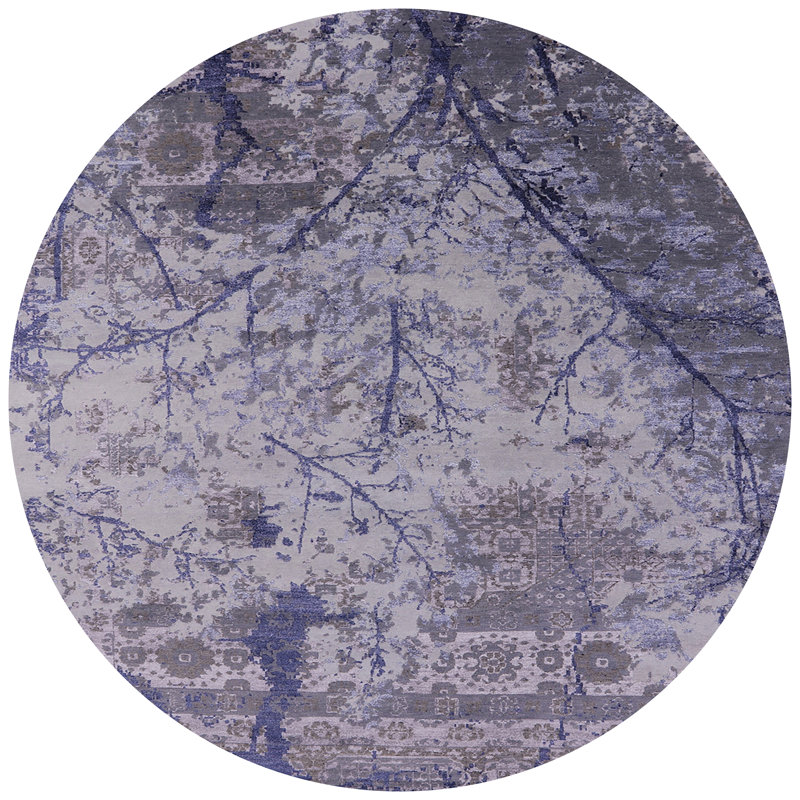 Tapis mauve / gris Buhler, Rond 8 pi