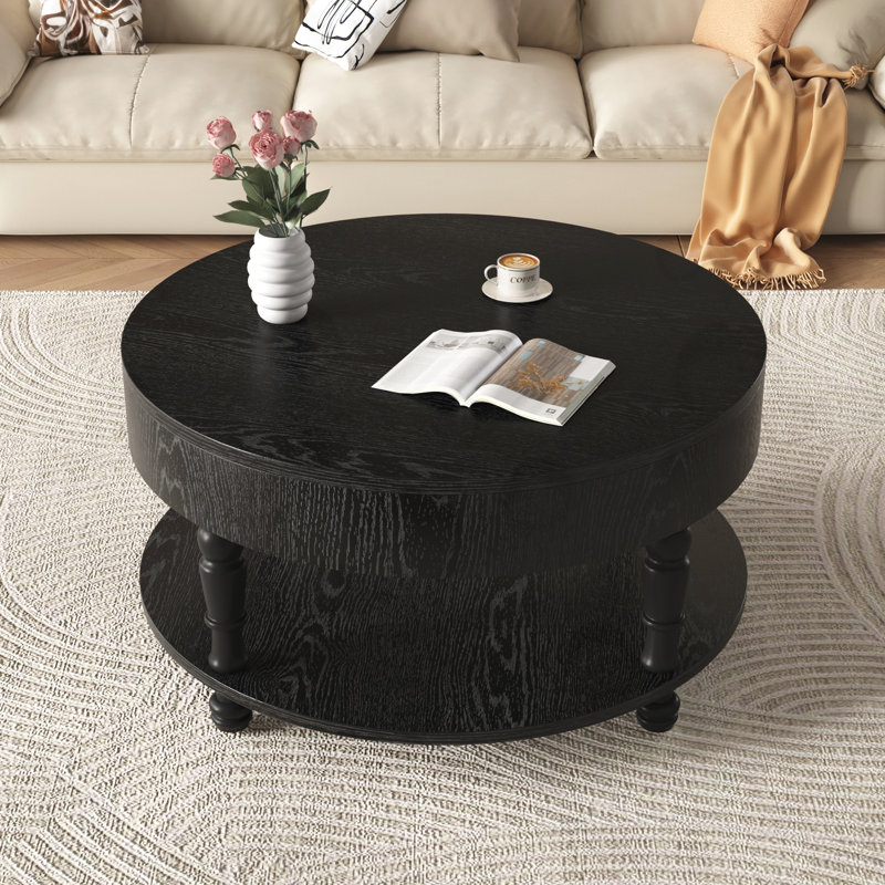 Table basse avec rangement et compartiment caché, Noir