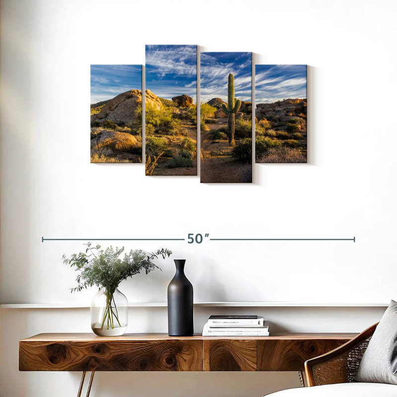 Alvord Saguaro, cactus et roches, H 22 po x l 36 po
