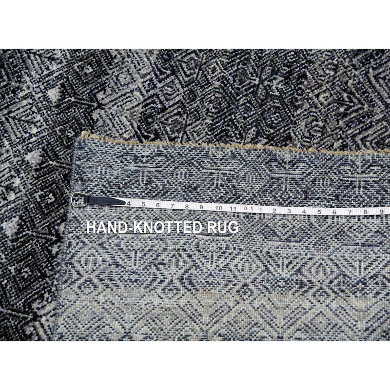 Tapis carré en laine noué à la main 12 po x 12 pi gris poivre Kohinoor Herat 288C2DA1D7E543BC88CE68F503FD7A42
