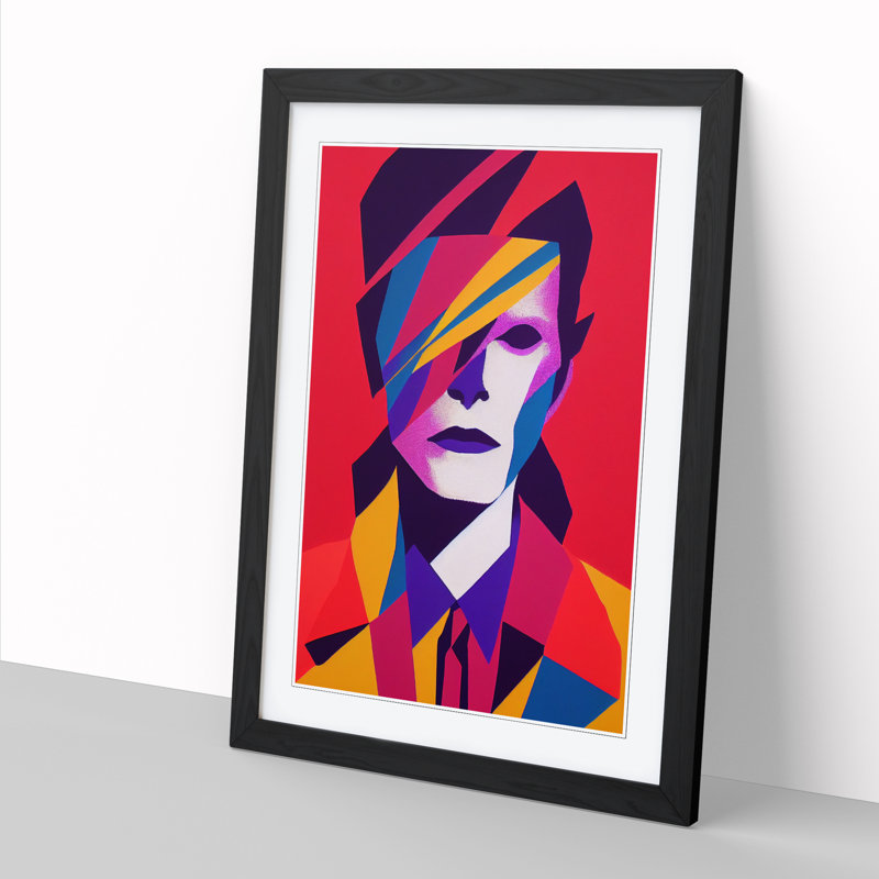 Arguijo David Bowie Abstract - Picture Frame Print, Black, 46cm H x 34cm W x 2cm D
