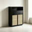 Armoire de rangement en bois massif tressé de rotin-267006275