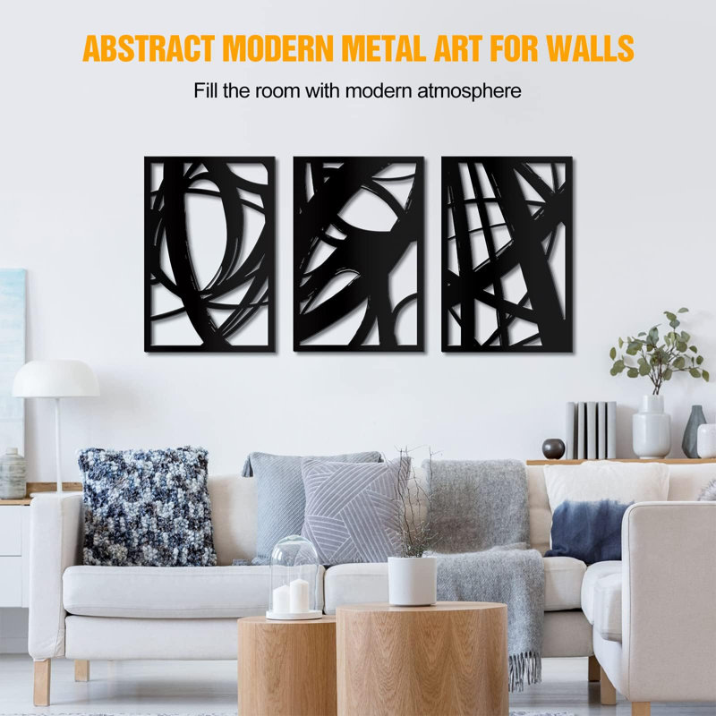 3 Piece No Frame Print on Metal
