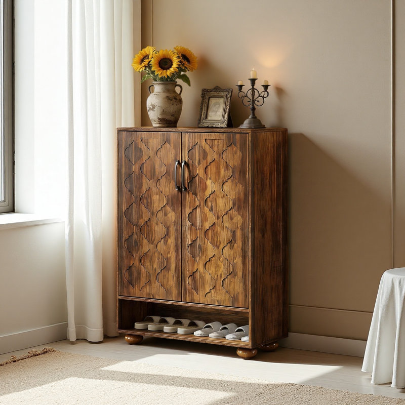 Armoire à chaussures de style naturel, armoire de rangement