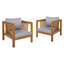Solid Wood 2 - Person Patio Conversation Set with Cushions