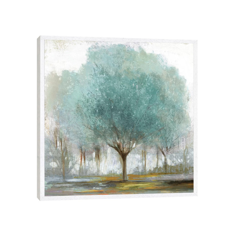 By The Treeside II by Allison Pearce - Painting on Canvas, 45.72 cm H x 45.72 cm W, White Framed Canvas