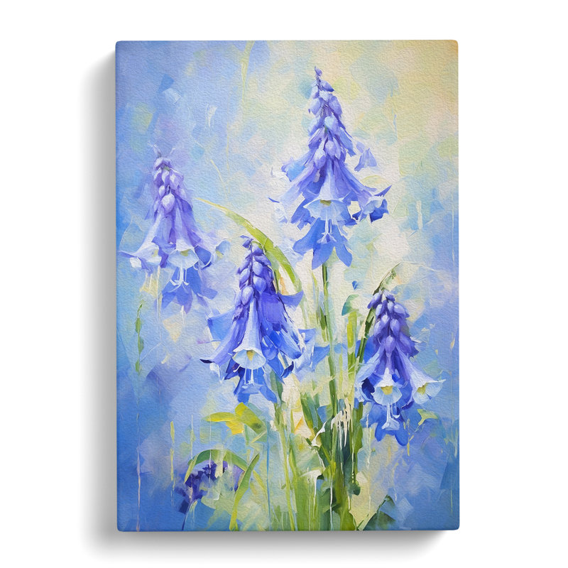 Bluebell Flower Impressionism - Wrapped Canvas, 50cm H x 35cm W x 3cm D