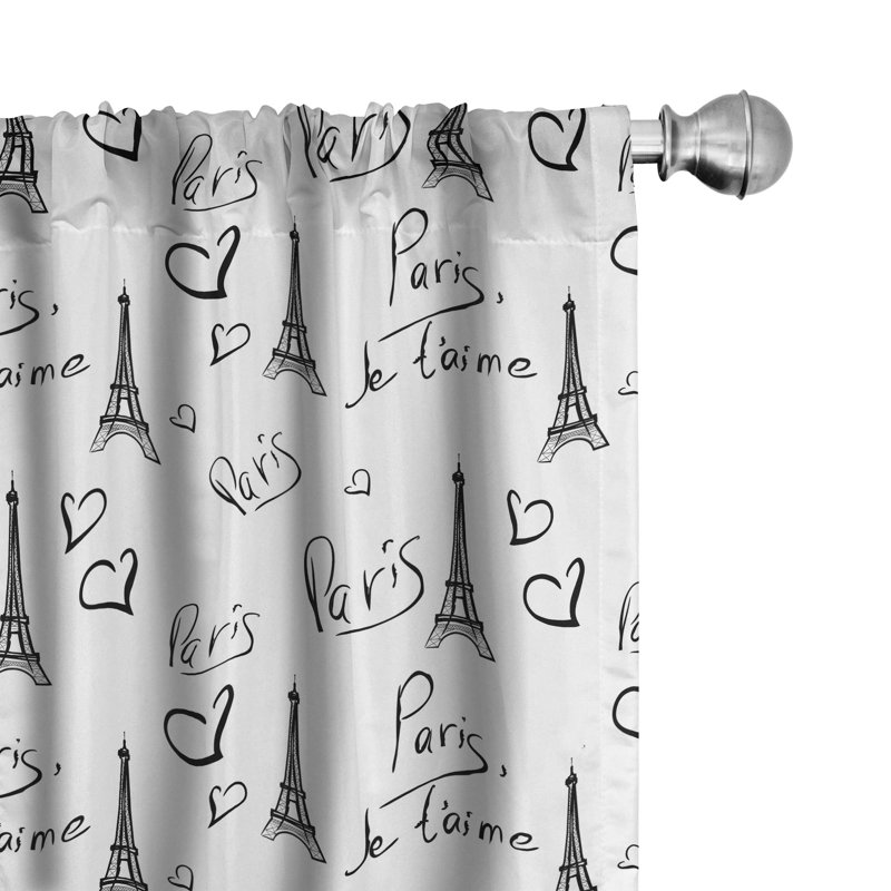 Paris Semi-Sheer Rod Pocket Sliding Panel, 28" x 95"