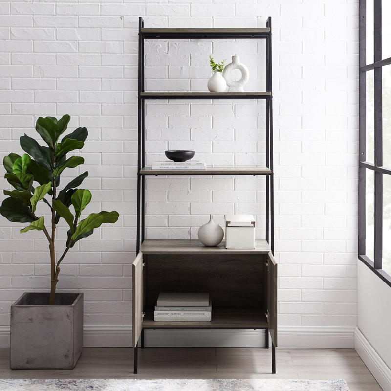 Little Italy Ladder Bookcase, Gray Wash