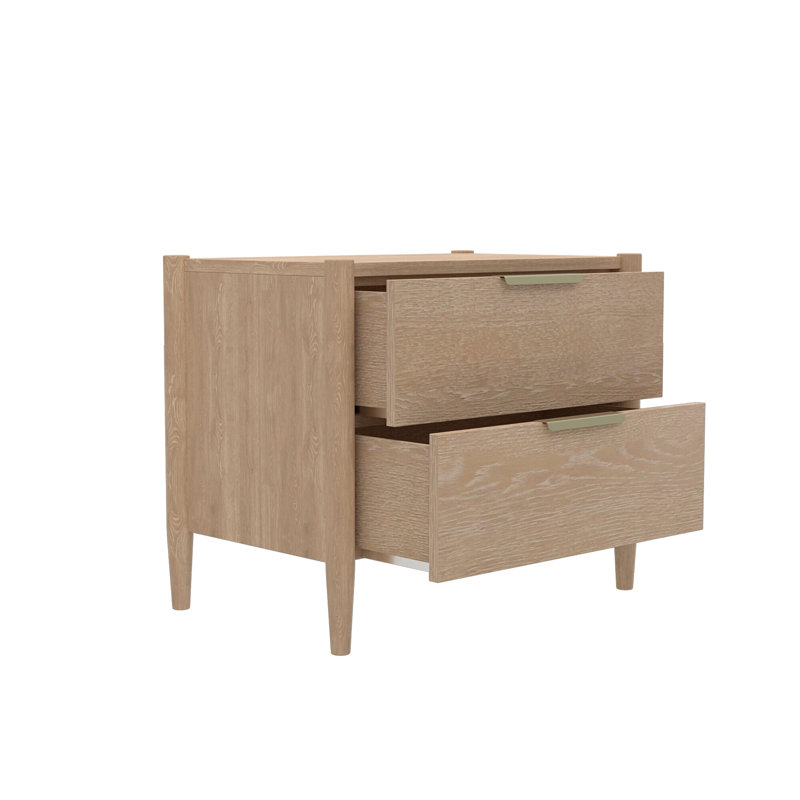 Table de chevet 2 tiroirs Reece, Naturel