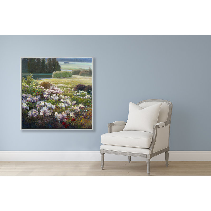 Valley Of Peonies Print, Silver, 26" H x 26" W
