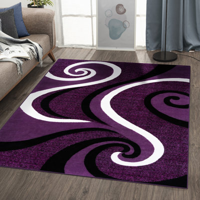 Tapis mauve à motif abstrait Frampton Cotterell