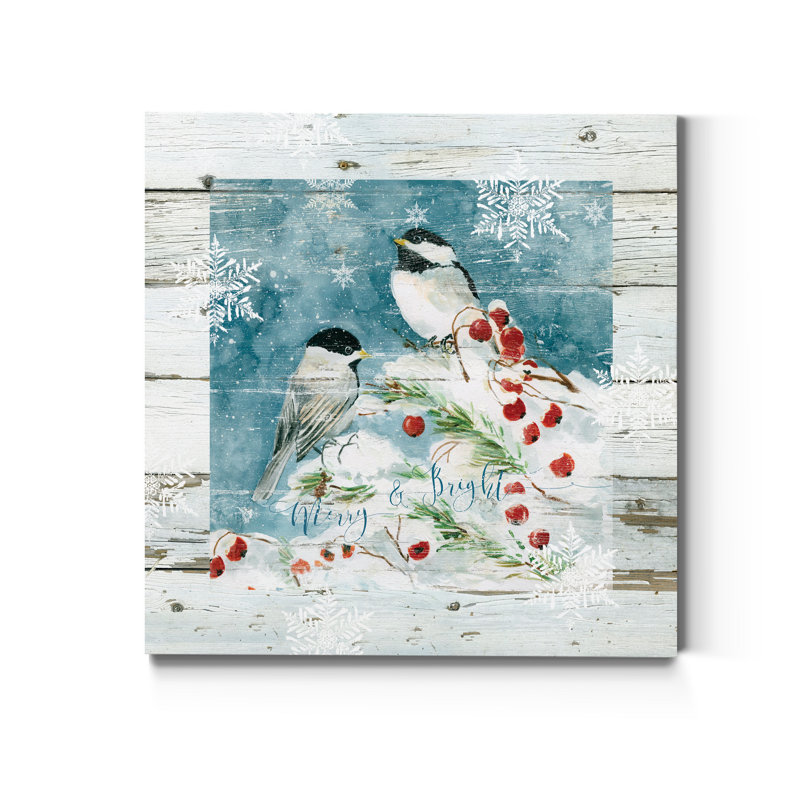 «Merry and Bright», reproduction d'art sur toile tendue, H 24 po x l 24 po x P 1 po