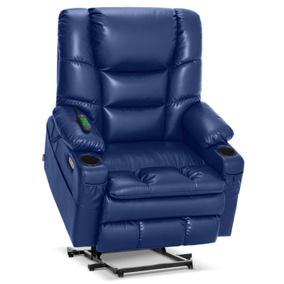 Fauteuil inclinable électrique à deux moteurs avec massage et chauffage, position infinie, similicuir