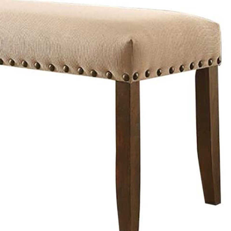 Barkley Linen Blend Upholstered Bench