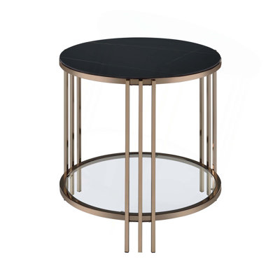 Table de bout classique classique, structure en métal, excellent article de décoration intérieure