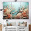 Aquarelle, poisson, danse, collage, ensemble de salon art mural corail sous l'eau-107734233-107734234