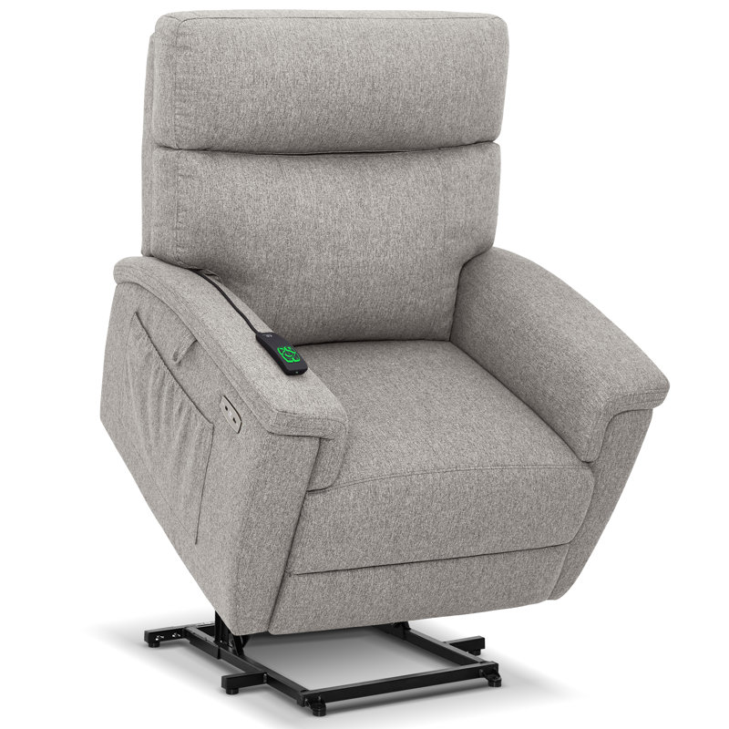 Power Recliner Lift Chair with Vibration Massage, Dual Heating and Adjustable Headrest, Mist Grey