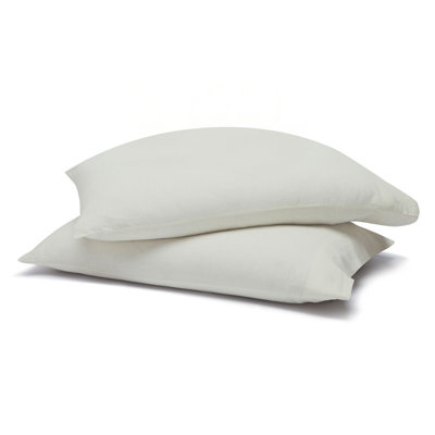 Chloe 100% Cotton Linen Texture Vintage Wash Solid Percale Pillowcases Set Of 2