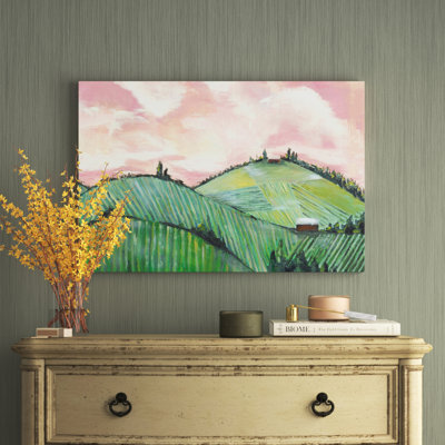«Green Hills Pink Sky», reproduction sur toile