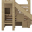 Lit superposé simple au-dessus de simple avec escalier de rangement, structure de lit superposé en bois massif avec glissière et 2 tiroirs-119619591