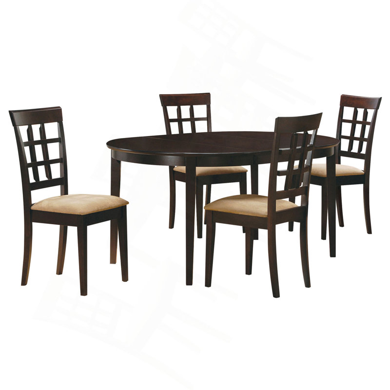 Ensemble de salle à manger cappuccino et beige, 5 pièces: table, 4 chaises