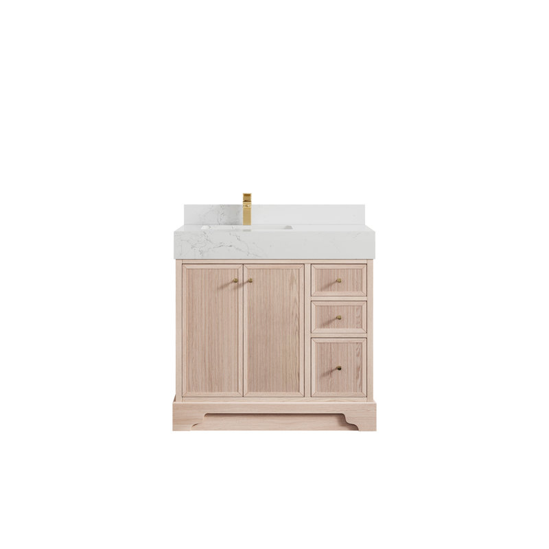 Chêne blanc Manhattan X P 22 po De salle de bain, Calacatta Laza