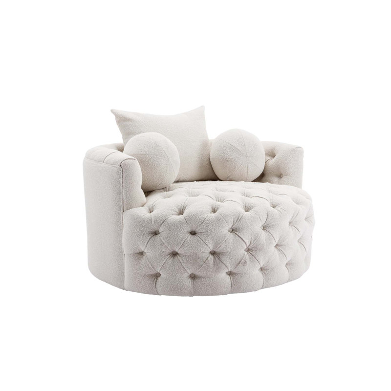 Fauteuil demi-tonneau Modern, Polyester beige
