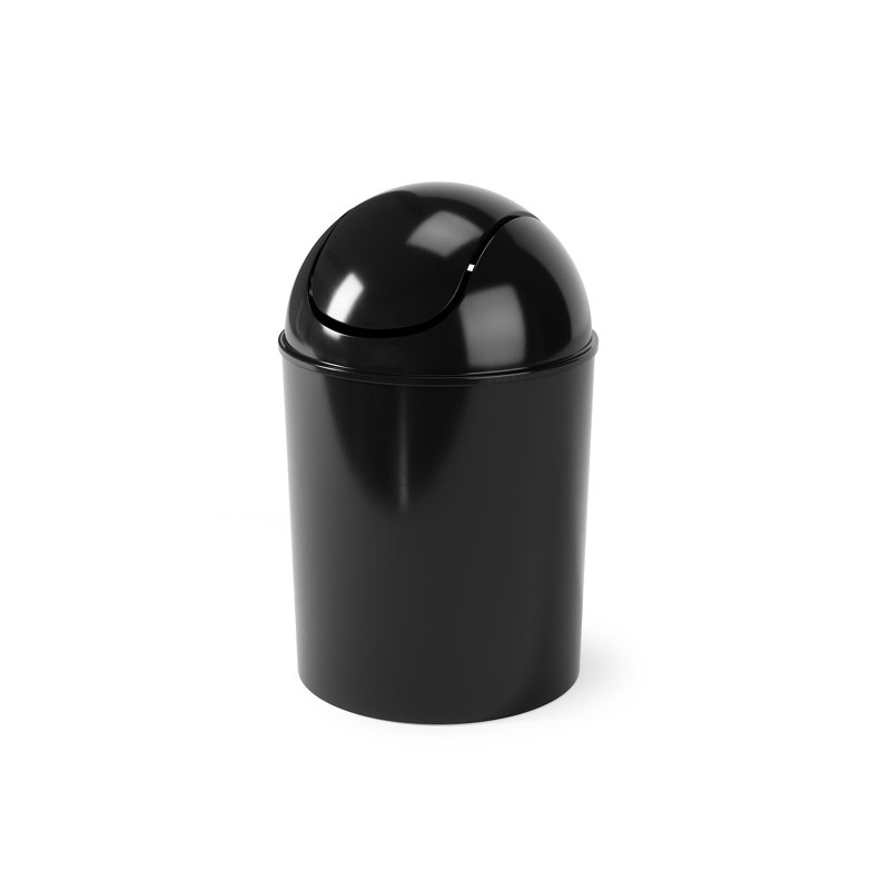 Corbeille à déchets en plastique 1,5 gallon, Noir
