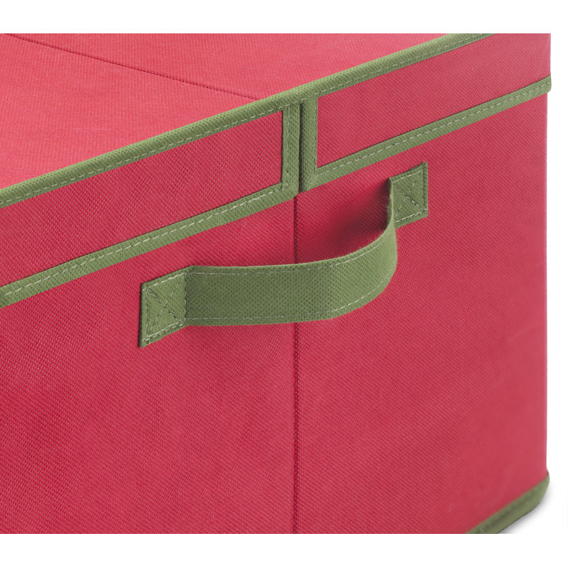 Whitmor Storage Box with Removable Trays - Red w/Green Trim