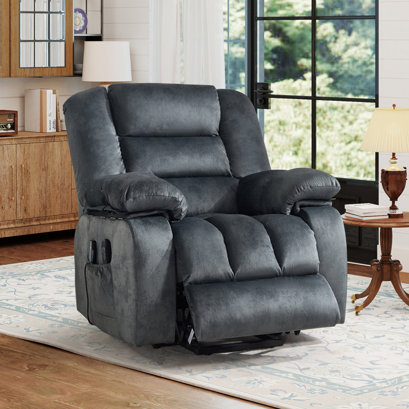 37.8" Wide Comfort Ergonomic Power Lift Recliner Chair with Heated Massage & Adjustable Headrest & Arm Storage