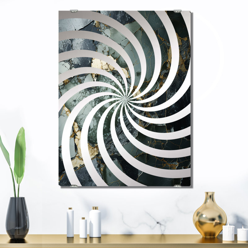 Lathgertha - Grand miroir mural en marbre abstrait MIR137843, 32 po x 24 po