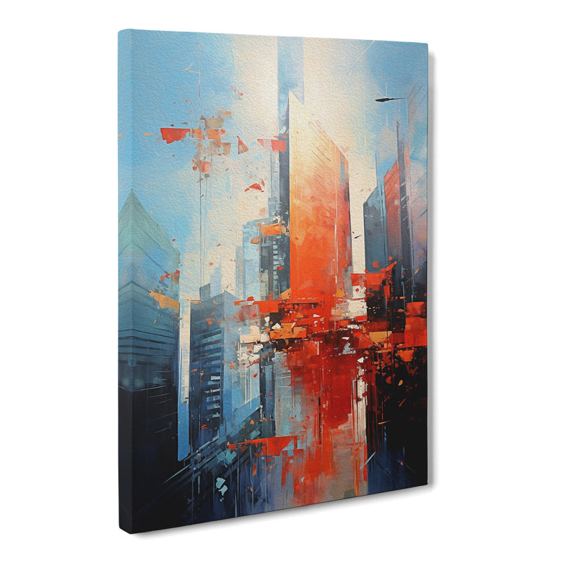 Skyscraper Action Painting - Wrapped Canvas, 50cm H x 35cm W x 3cm D