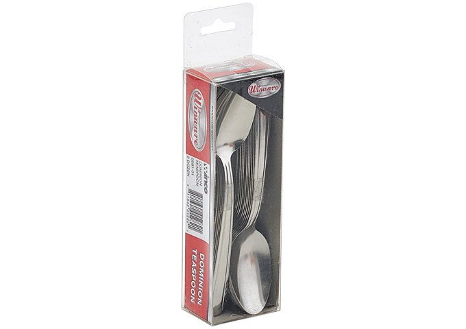 Dominion Stainless-Steel Teaspoon, Standard Weight, 6" (12 Pack) (Set of 12) Winco