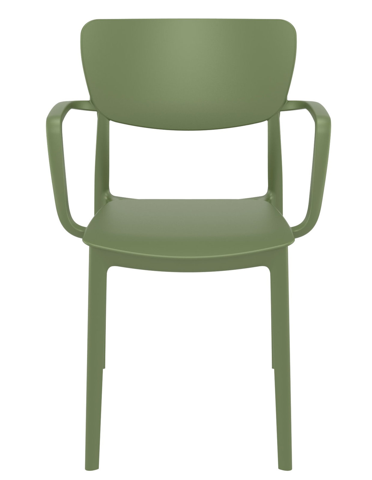 Farrah Stacking Patio Dining Armchair, Olive Green