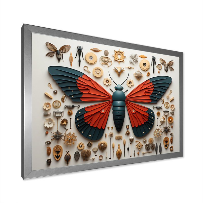 Insectes, insectes, petites merveilles III, H 16 po x l 32 po x P 1 po, Cadre simple argenté